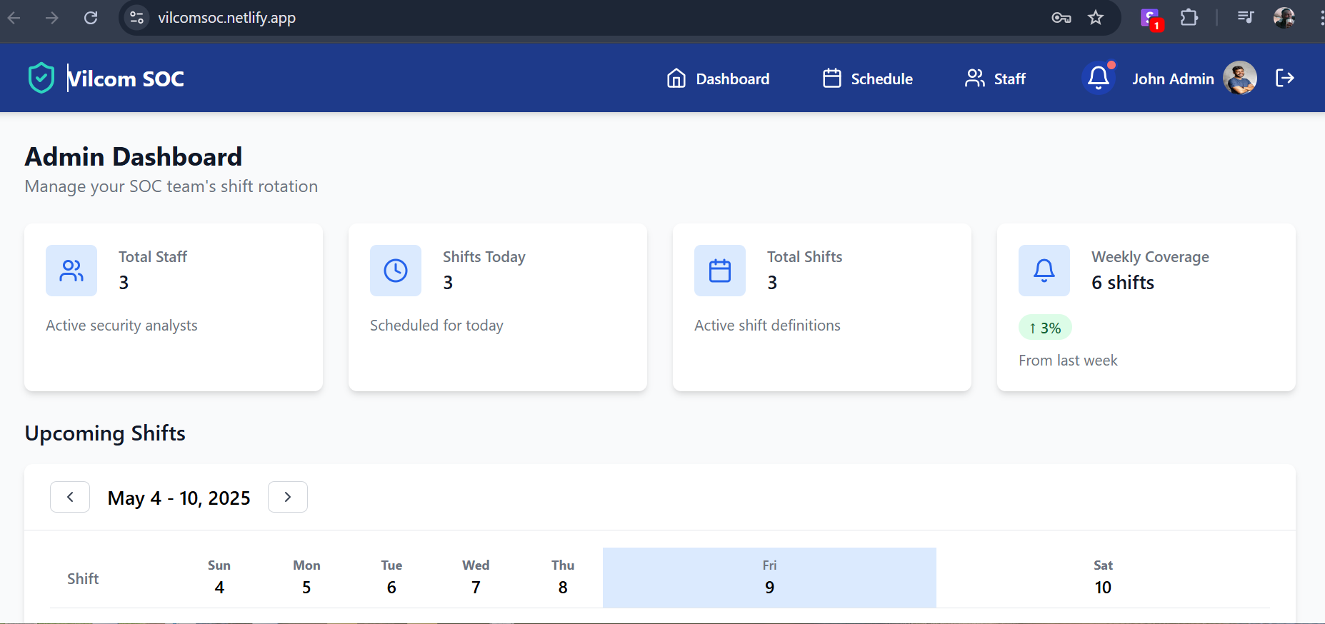 VCom SOC Shift Automation